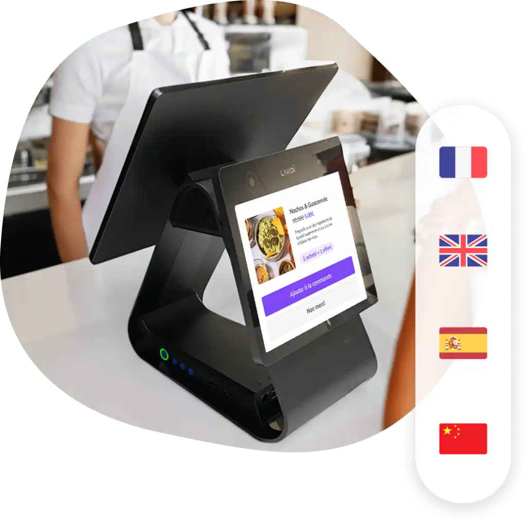 配备 PIINK Me 多语种内容的 LANDI 双屏幕设备。