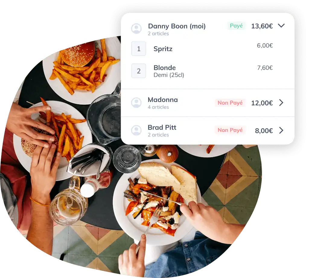 Compartir la cuenta PIINK Me menú digital pedir en la mesa