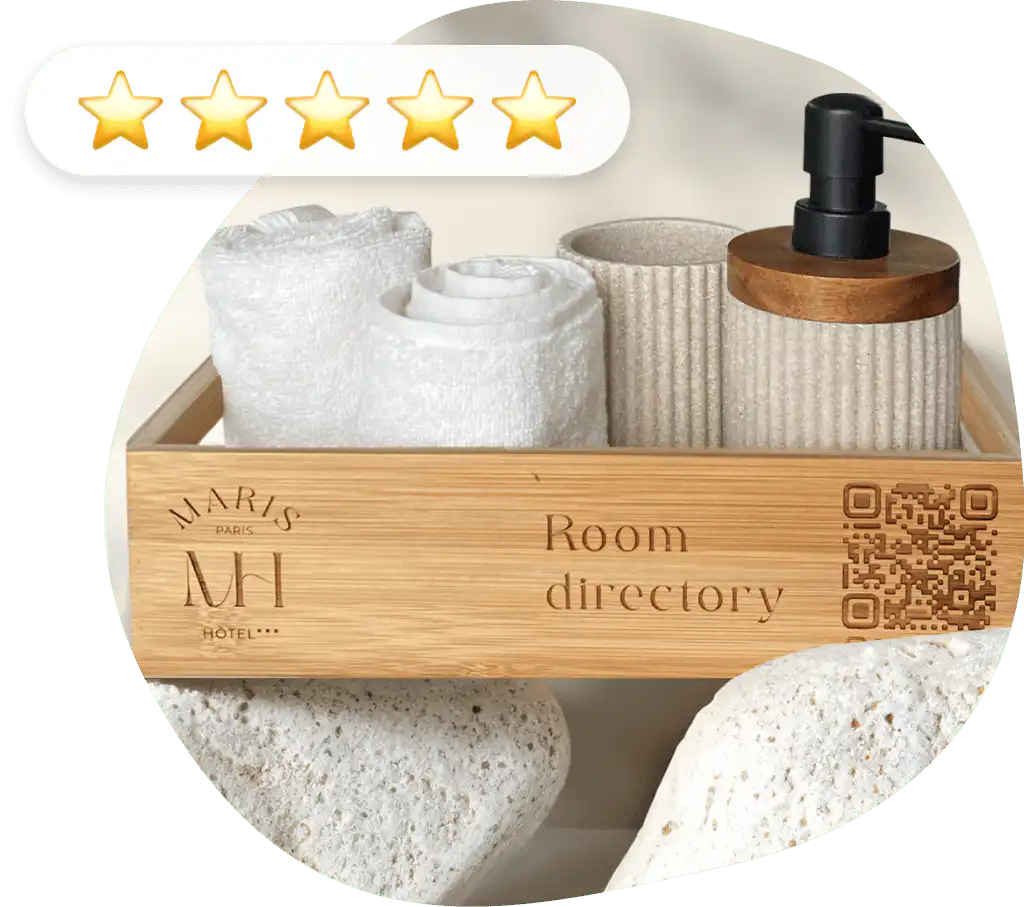 Accessoire en bois personnalisable avec QR Code PIINK Me.