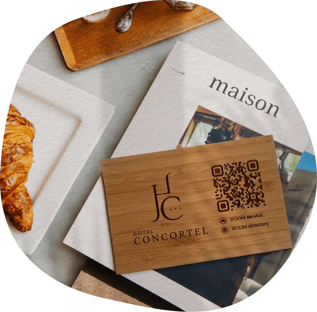 Accessoires en bois avec QR codes vivants PIINK Me.