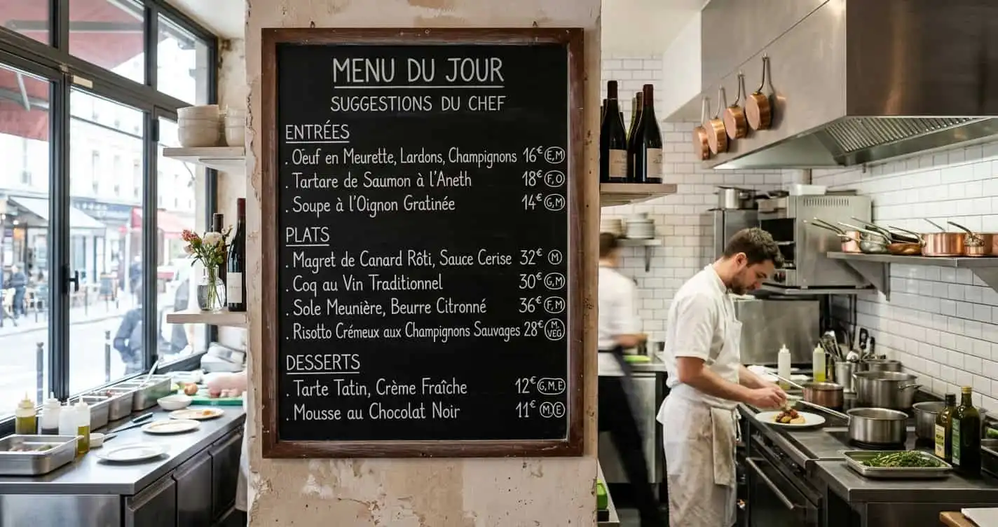 Affichage des allergènes sur menu de restaurant - conformité réglementation INCO avec PIINK Me